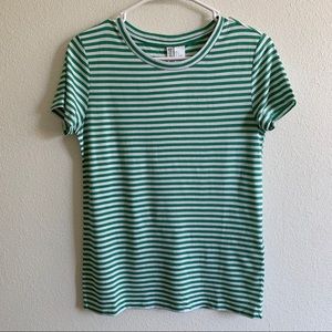 NWT H&M Divided green and white striped top